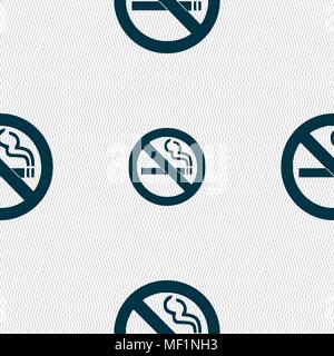 no smoking icon sign. Seamless pattern with geometric texture. Vector illustration Stock Vector