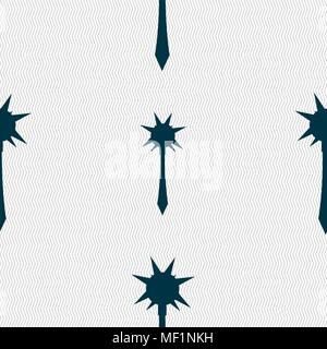 Mace icon sign. Seamless pattern with geometric texture. Vector illustration Stock Vector