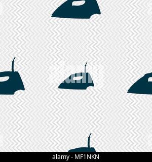 Iron icon sign. Seamless pattern with geometric texture. Vector illustration Stock Vector
