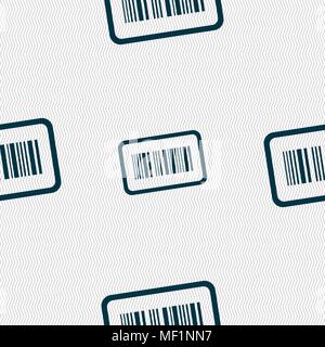 Barcode icon sign. Seamless pattern with geometric texture. Vector illustration Stock Vector