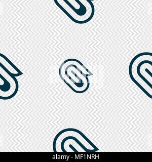 paper clip icon sign. Seamless pattern with geometric texture. Vector illustration Stock Vector