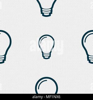 Light bulb icon sign. Seamless pattern with geometric texture. Vector illustration Stock Vector