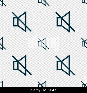 without sound, mute icon sign. Seamless pattern with geometric texture. Vector illustration Stock Vector