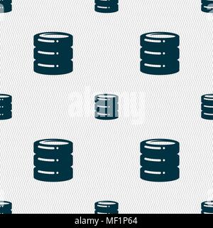 hard drive date base icon sign. Seamless pattern with geometric texture. Vector illustration Stock Vector