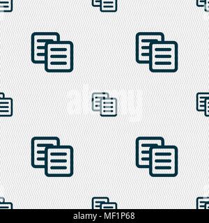 copy icon sign. Seamless pattern with geometric texture. Vector illustration Stock Vector