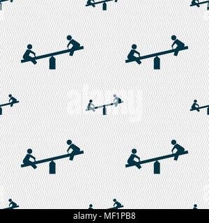 swing icon sign. Seamless pattern with geometric texture. Vector illustration Stock Vector