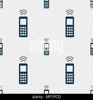 the remote control icon sign. Seamless pattern with geometric texture. Vector illustration Stock Vector