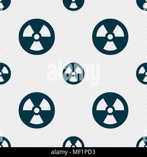 radiation icon sign. Seamless pattern with geometric texture. Vector illustration Stock Vector