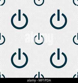 Power icon sign. Seamless pattern with geometric texture. Vector illustration Stock Vector