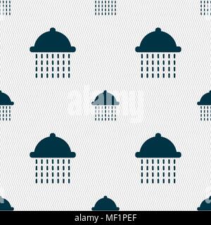 shower icon sign. Seamless pattern with geometric texture. Vector illustration Stock Vector