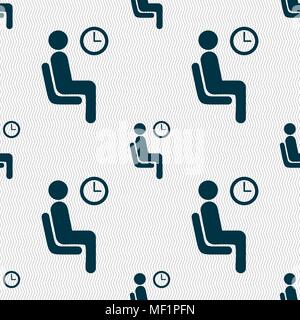 waiting icon sign. Seamless pattern with geometric texture. Vector illustration Stock Vector