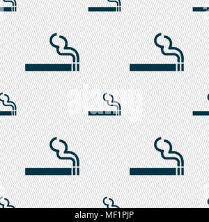 cigarette smoke icon sign. Seamless pattern with geometric texture. Vector illustration Stock Vector