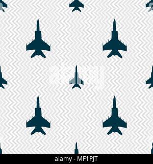 fighter icon sign. Seamless pattern with geometric texture. Vector illustration Stock Vector