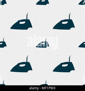 Iron icon sign. Seamless pattern with geometric texture. Vector illustration Stock Vector