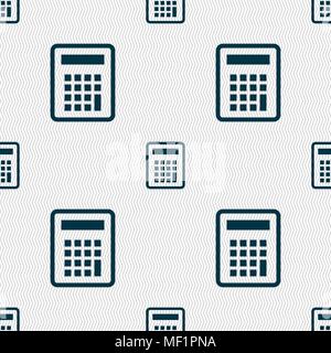 Calculator icon sign. Seamless pattern with geometric texture. Vector illustration Stock Vector