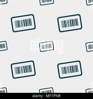 Barcode icon sign. Seamless pattern with geometric texture. Vector illustration Stock Vector
