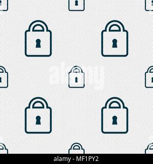 Lock icon sign. Seamless pattern with geometric texture. Vector illustration Stock Vector
