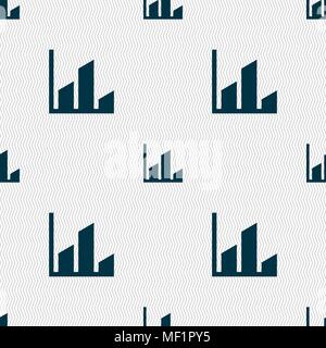 Chart icon sign. Seamless pattern with geometric texture. Vector illustration Stock Vector