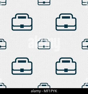 Briefcase icon sign. Seamless pattern with geometric texture. Vector illustration Stock Vector