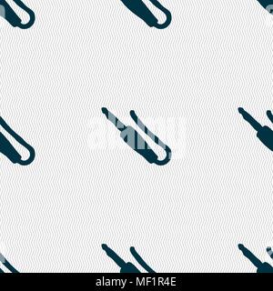 plug, mini jack icon sign. Seamless pattern with geometric texture. Vector illustration Stock Vector