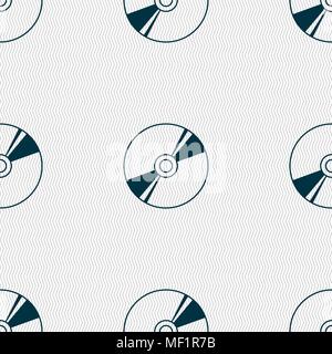 Cd, DVD, compact disk, blue ray icon sign. Seamless pattern with geometric texture. Vector illustration Stock Vector