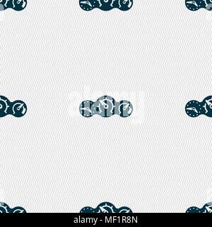 speed, speedometer icon sign. Seamless pattern with geometric texture. Vector illustration Stock Vector