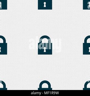 closed lock icon sign. Seamless pattern with geometric texture. Vector illustration Stock Vector