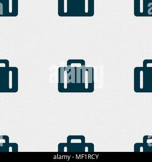suitcase icon sign. Seamless pattern with geometric texture. Vector illustration Stock Vector