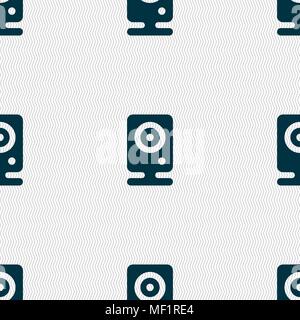 Web cam icon sign. Seamless pattern with geometric texture. Vector illustration Stock Vector