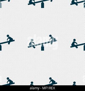 swing icon sign. Seamless pattern with geometric texture. Vector illustration Stock Vector