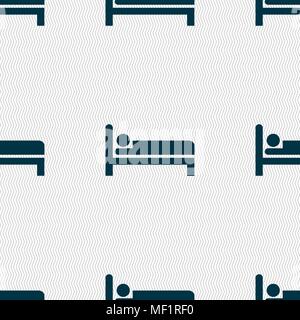 Hotel icon sign. Seamless pattern with geometric texture. Vector illustration Stock Vector