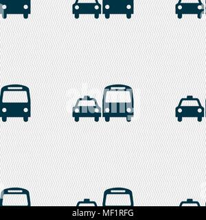 taxi icon sign. Seamless pattern with geometric texture. Vector illustration Stock Vector
