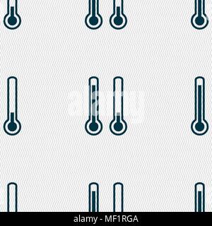 thermometer temperature icon sign. Seamless pattern with geometric texture. Vector illustration Stock Vector