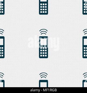 the remote control icon sign. Seamless pattern with geometric texture. Vector illustration Stock Vector