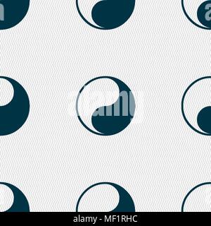 Yin Yang icon sign. Seamless pattern with geometric texture. Vector illustration Stock Vector