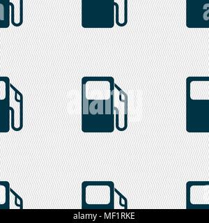 Auto gas station icon sign. Seamless pattern with geometric texture. Vector illustration Stock Vector