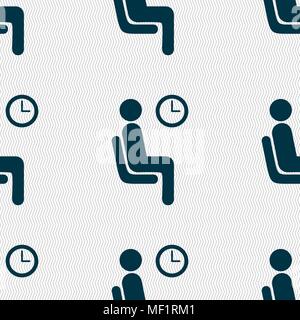 waiting icon sign. Seamless pattern with geometric texture. Vector illustration Stock Vector