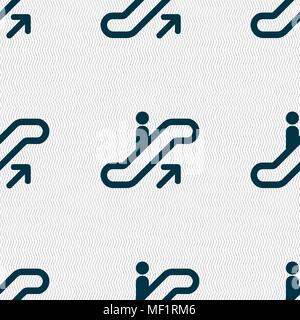elevator, Escalator, Staircase icon sign. Seamless pattern with geometric texture. Vector illustration Stock Vector