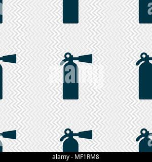 extinguisher icon sign. Seamless pattern with geometric texture. Vector illustration Stock Vector