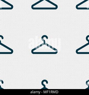 clothes hanger icon sign. Seamless pattern with geometric texture. Vector illustration Stock Vector