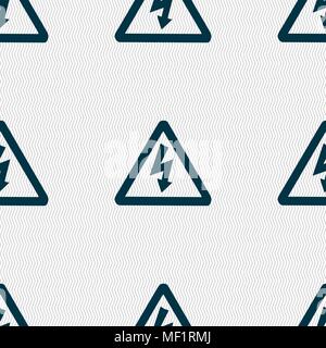 voltage icon sign. Seamless pattern with geometric texture. Vector illustration Stock Vector