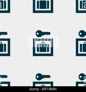 Luggage Storage icon sign. Seamless pattern with geometric texture. Vector illustration Stock Vector