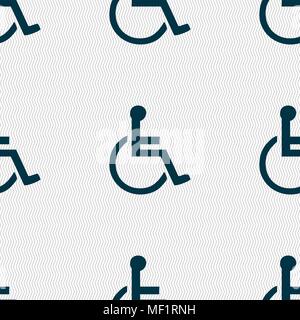 disabled icon sign. Seamless pattern with geometric texture. Vector illustration Stock Vector