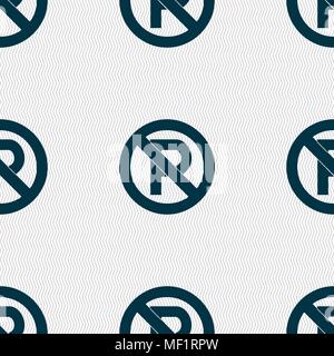 No parking icon sign. Seamless pattern with geometric texture. Vector illustration Stock Vector