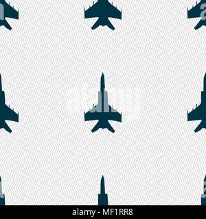 fighter icon sign. Seamless pattern with geometric texture. Vector illustration Stock Vector