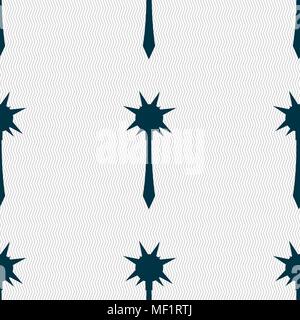 Mace icon sign. Seamless pattern with geometric texture. Vector illustration Stock Vector