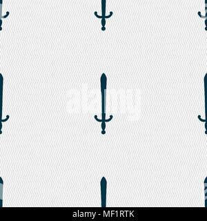 the sword icon sign. Seamless pattern with geometric texture. Vector illustration Stock Vector
