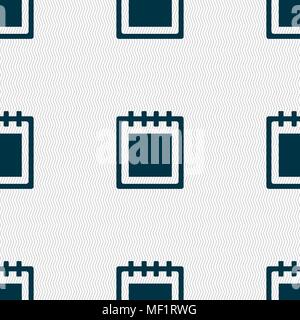 Notepad icon sign. Seamless pattern with geometric texture. Vector illustration Stock Vector