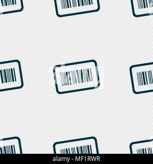 Barcode icon sign. Seamless pattern with geometric texture. Vector illustration Stock Vector
