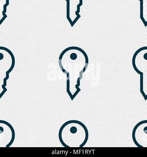 Key icon sign. Seamless pattern with geometric texture. Vector illustration Stock Vector